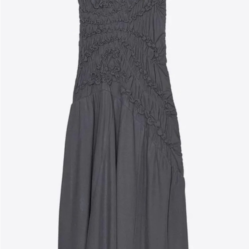 Zara Asymmetrical Hem Midi Dress - Bluish Grey - Size M - NWT Never Worn!